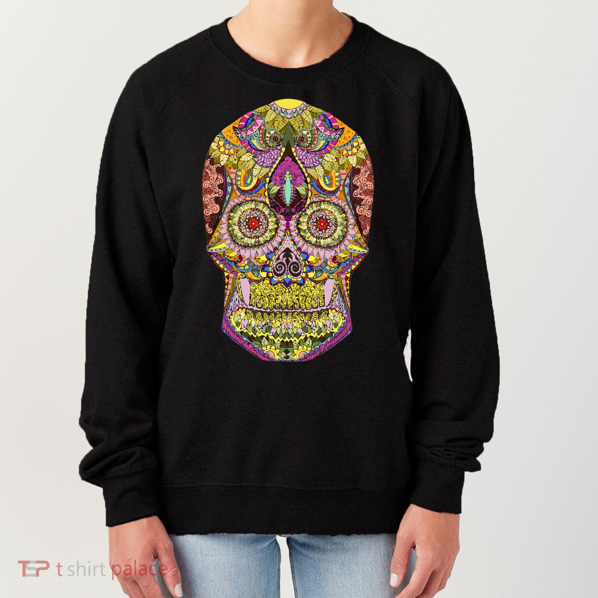 Giant Sugar Floral Sugar Skull Women's Sweatshirt