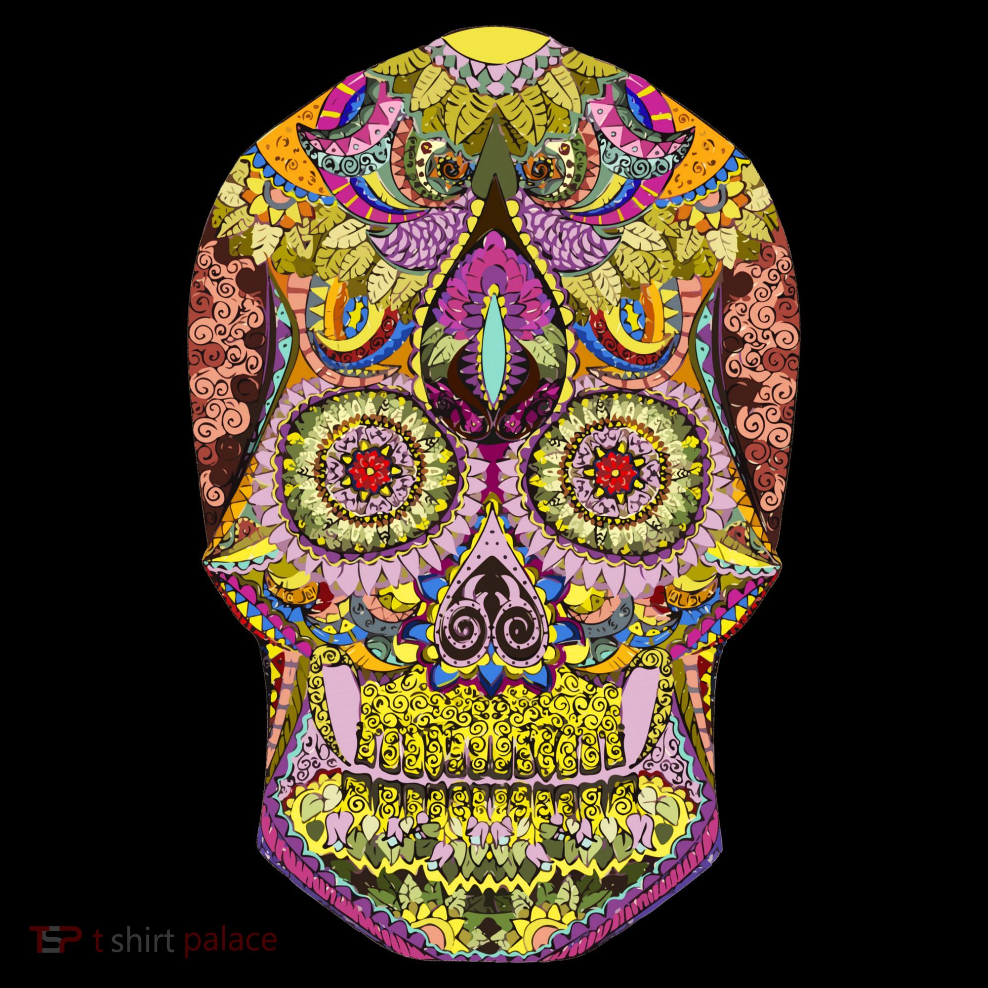Giant Sugar Floral Sugar Skull USA-Made Doggie Bandana