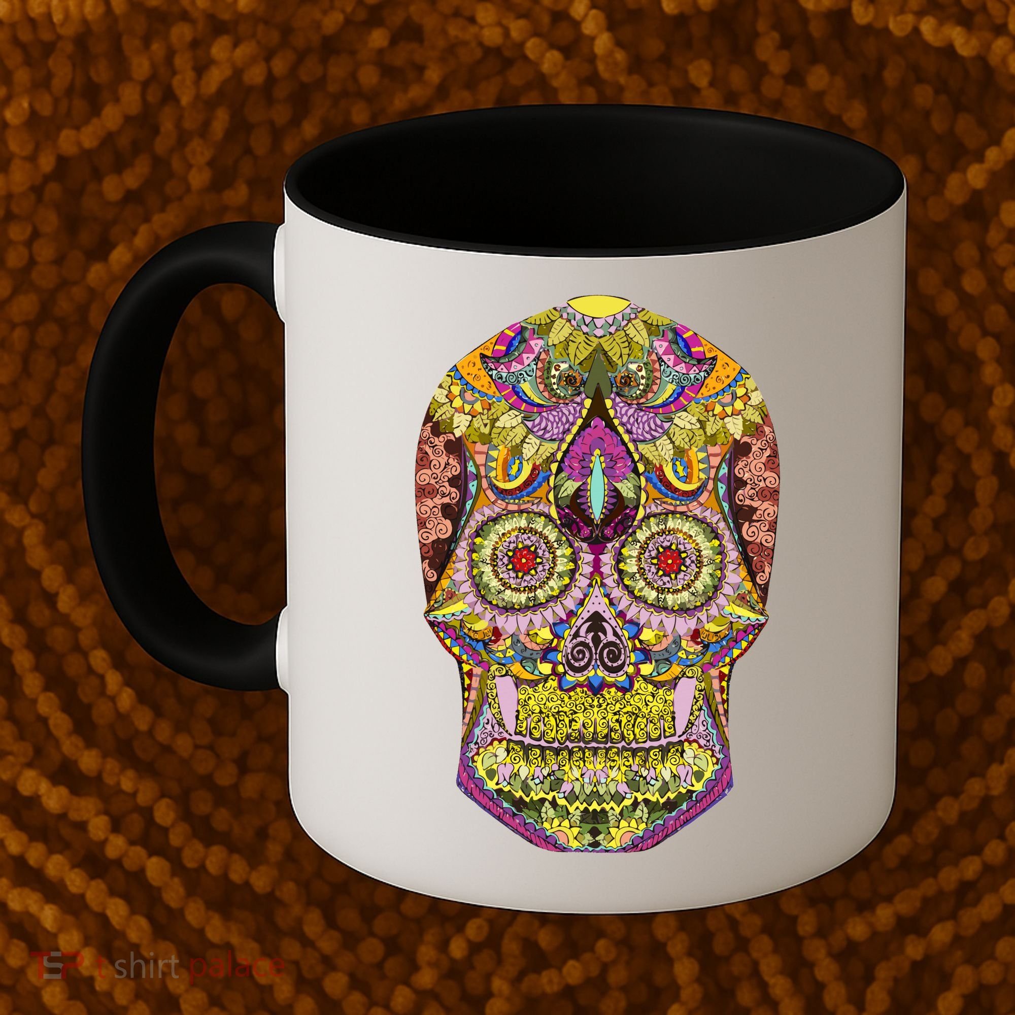 Giant Sugar Floral Sugar Skull Coffee Mug