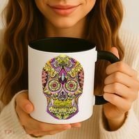Giant Sugar Floral Sugar Skull Coffee Mug thumb 3