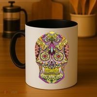 Giant Sugar Floral Sugar Skull Coffee Mug thumb 4