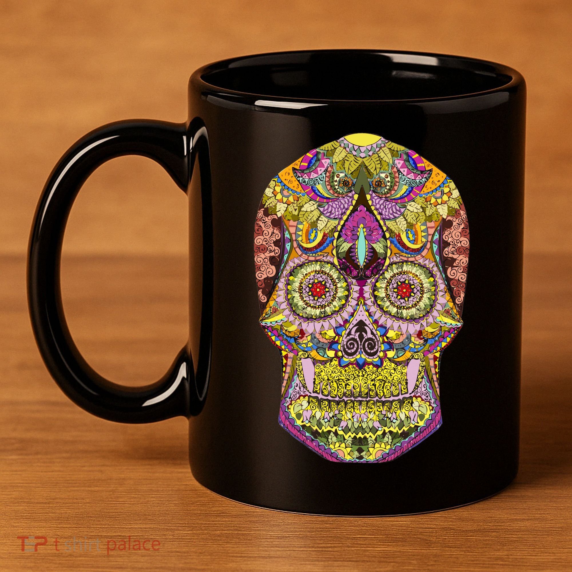 Giant Sugar Floral Sugar Skull 11oz C Handle Ceramic Mug