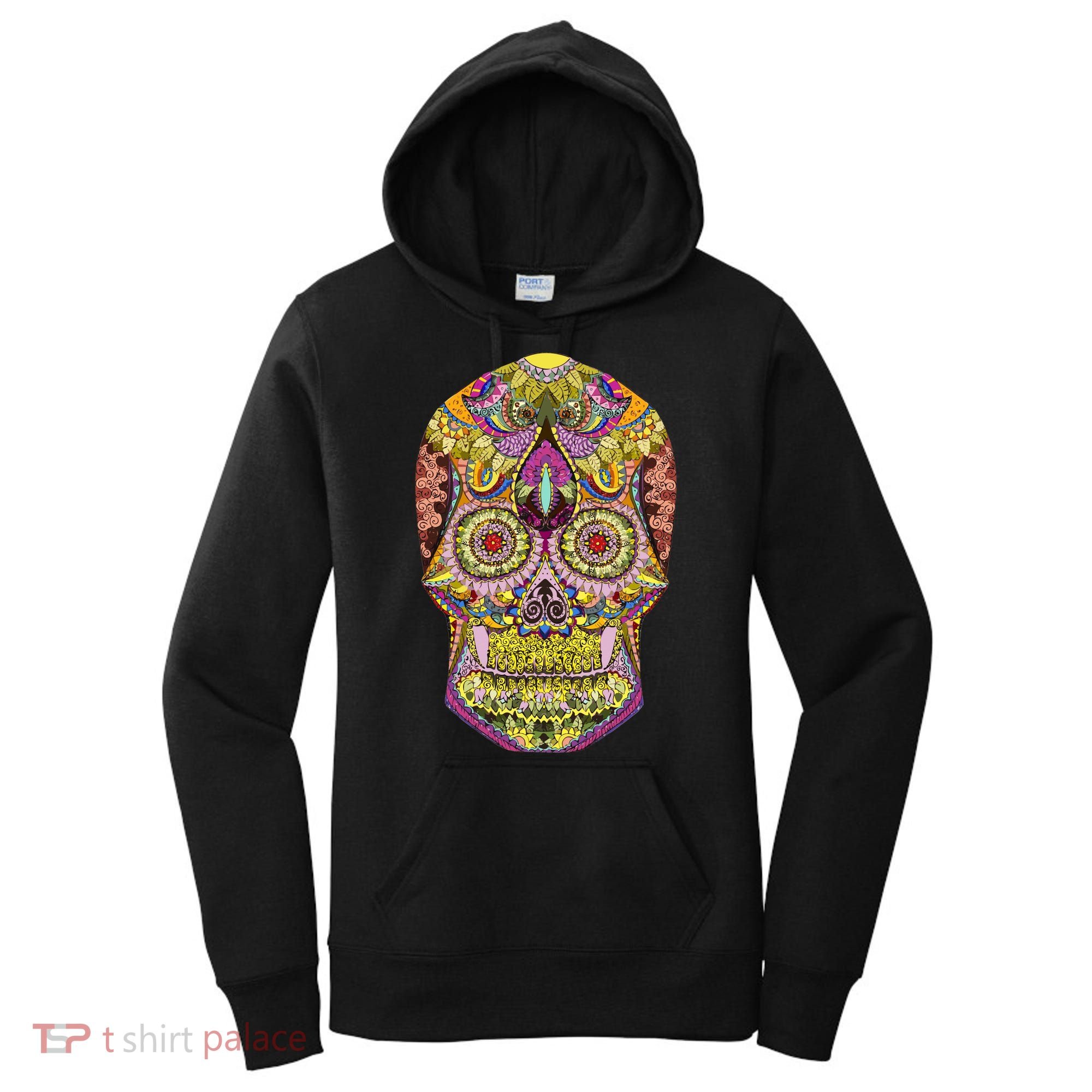Giant Sugar Floral Sugar Skull Women's Hoodie