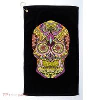 Giant Sugar Floral Sugar Skull Golf Towel thumb 0