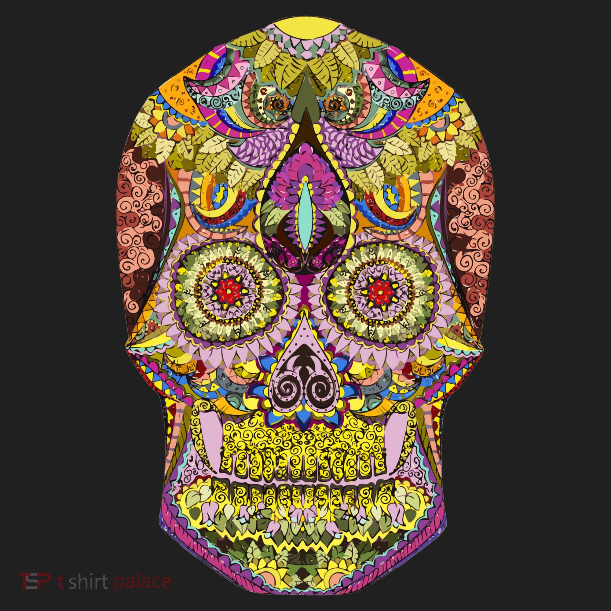 Giant Sugar Floral Sugar Skull Golf Towel