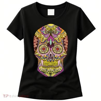 Giant Sugar Floral Sugar Skull Women's T-Shirt