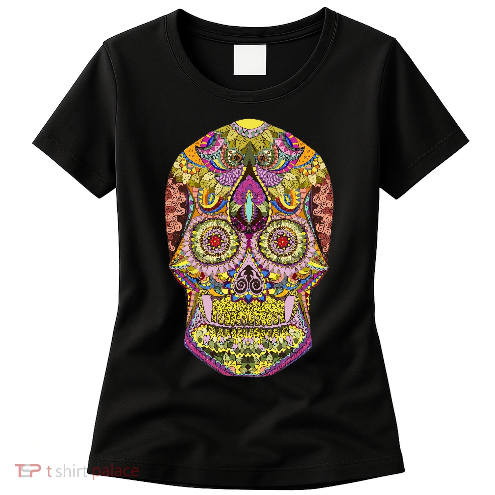 Giant Sugar Floral Sugar Skull Women's T-Shirt