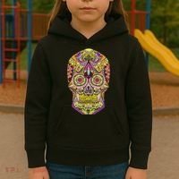 Giant Sugar Floral Sugar Skull Kids Hoodie thumb 3