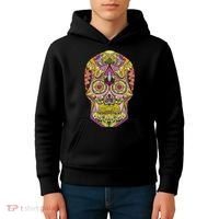 Giant Sugar Floral Sugar Skull Kids Hoodie thumb 4