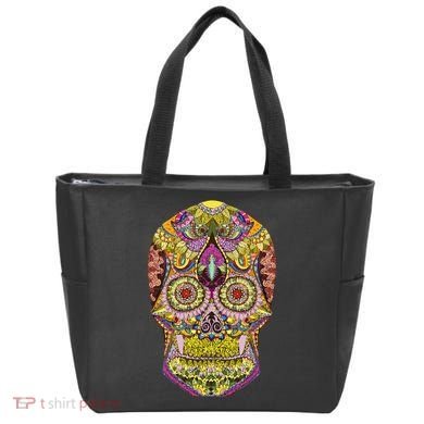 Giant Sugar Floral Sugar Skull Tote Bag
