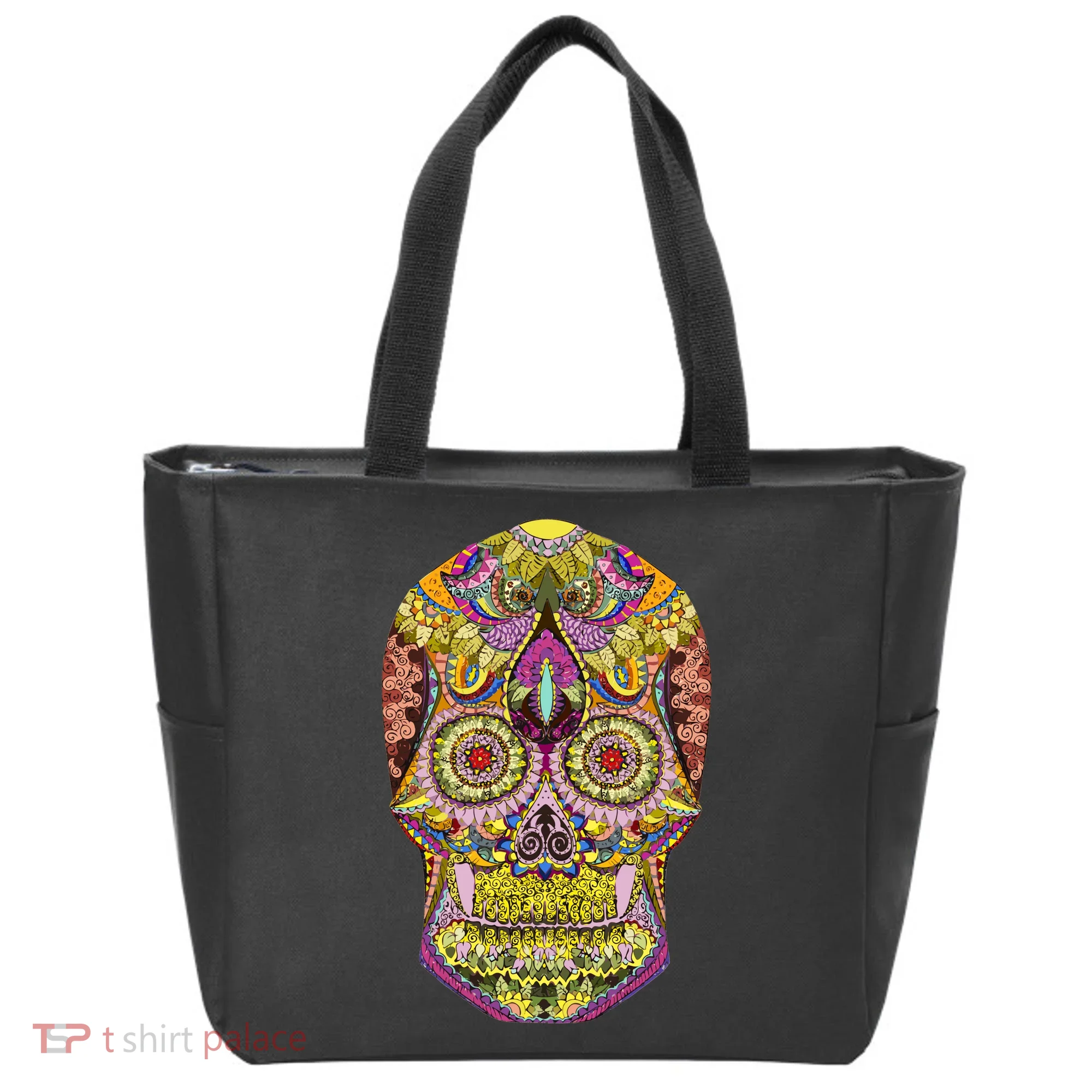Giant Sugar Floral Sugar Skull Tote Bag