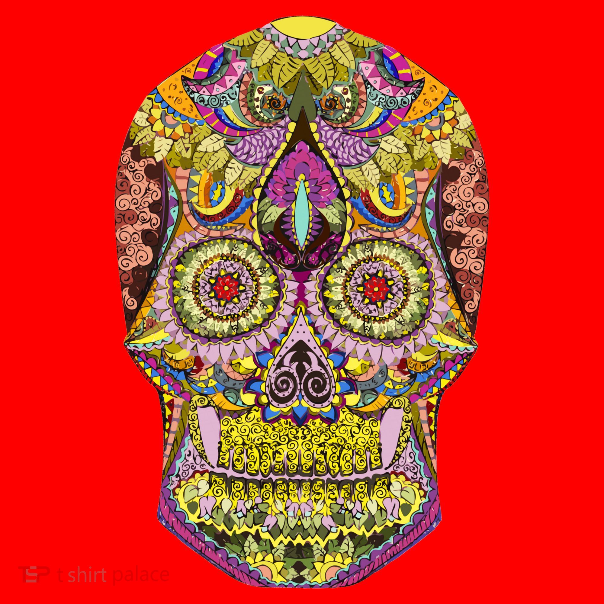 Giant Sugar Floral Sugar Skull Santa Hat