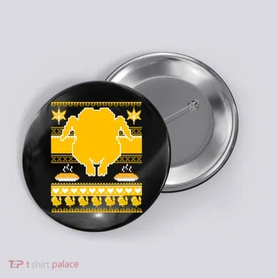 Giant Trukey Ugly Thanksgiving Button
