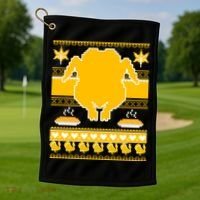 Giant Trukey Ugly Thanksgiving Golf Towel thumb 1