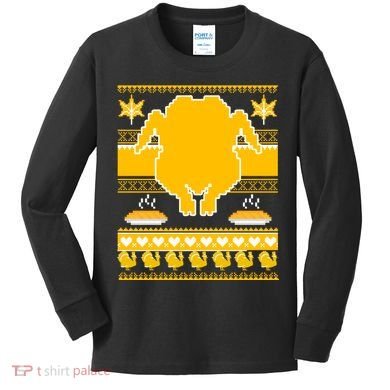 Giant Trukey Ugly Thanksgiving Kids Long Sleeve Shirt
