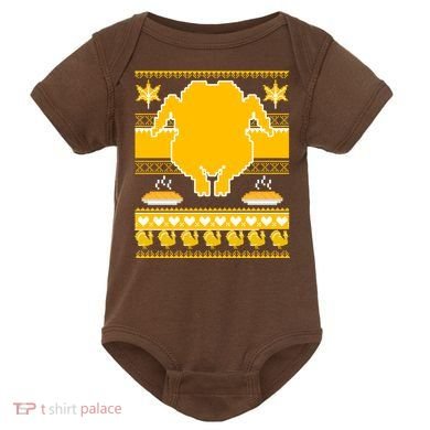 Giant Trukey Ugly Thanksgiving Baby Bodysuit