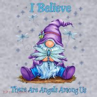Gnome I Believe There Are Angels Among Us Dragonfly Women's Sweatshirt thumb 2