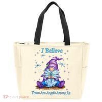 Gnome I Believe There Are Angels Among Us Dragonfly Tote Bag thumb 0