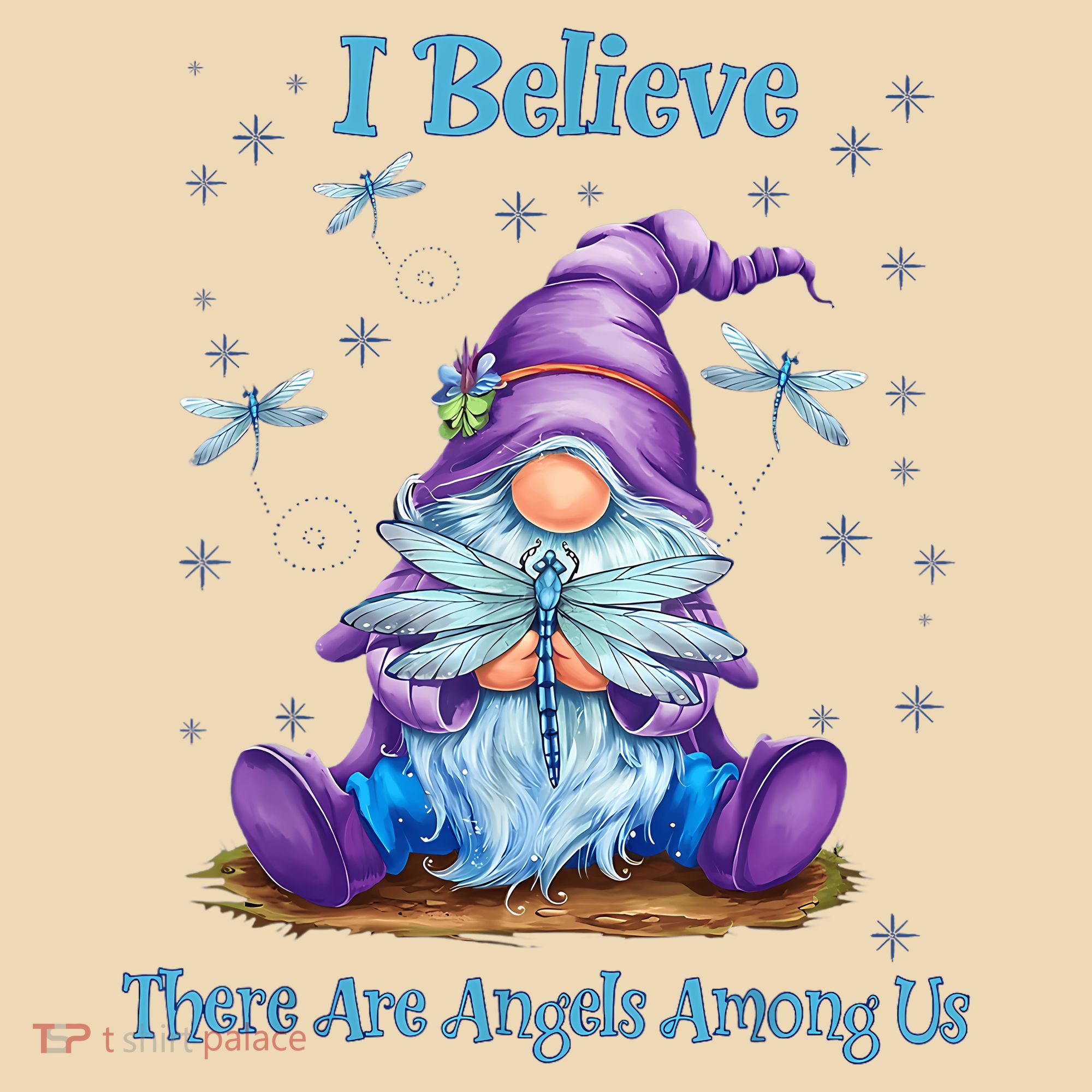 Gnome I Believe There Are Angels Among Us Dragonfly Tote Bag