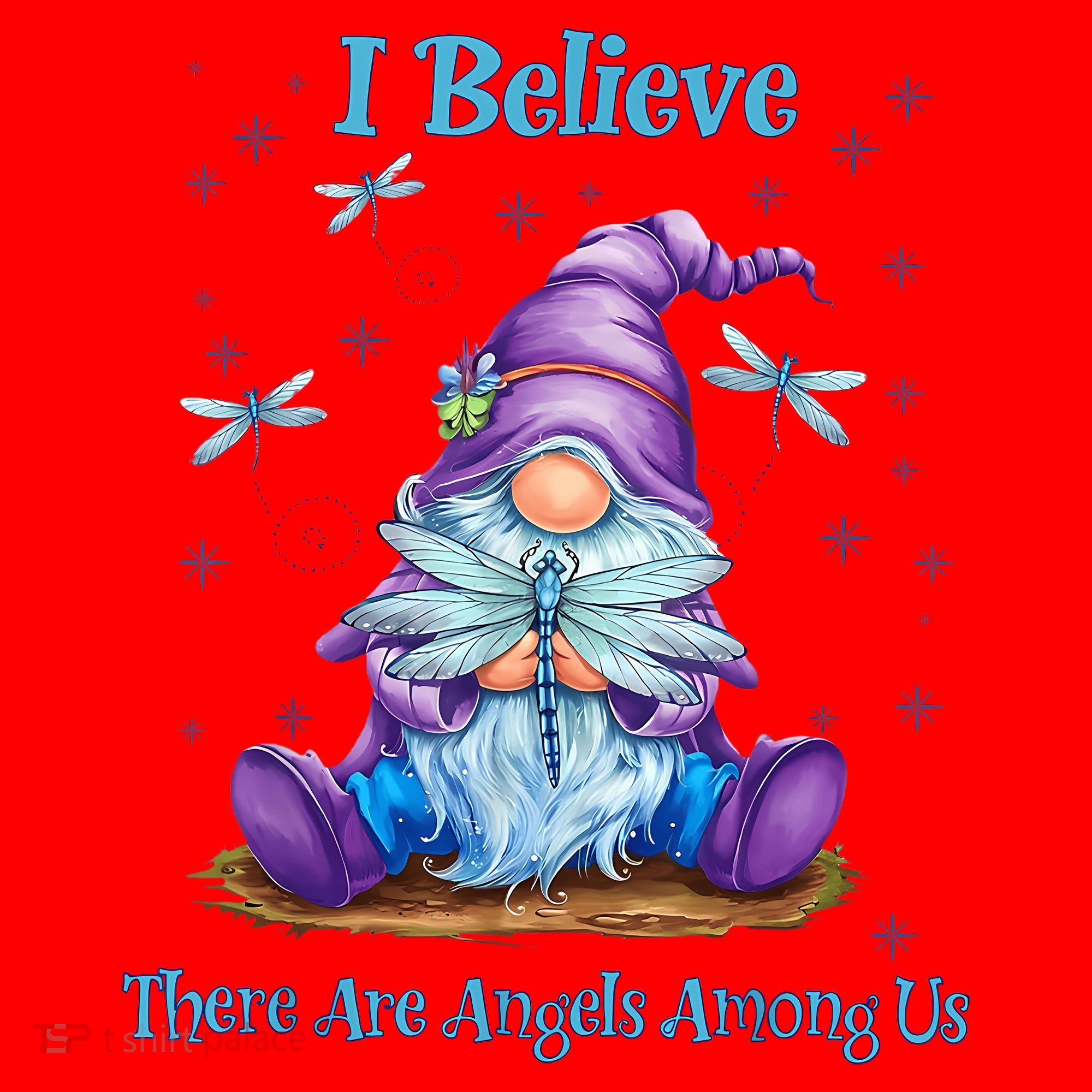 Gnome I Believe There Are Angels Among Us Dragonfly Santa Hat