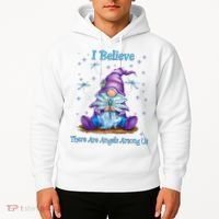 Gnome I Believe There Are Angels Among Us Dragonfly Hoodie thumb 2
