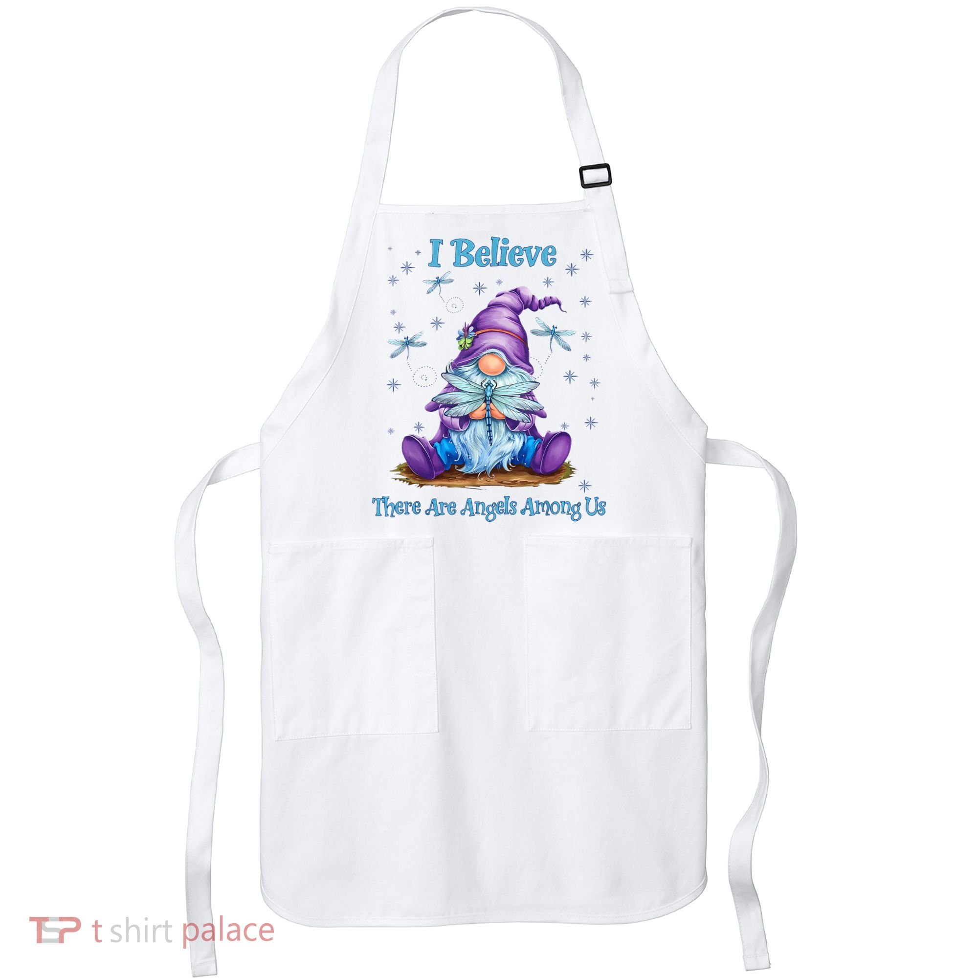 Gnome I Believe There Are Angels Among Us Dragonfly Apron