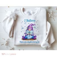 Gnome I Believe There Are Angels Among Us Dragonfly Sweatshirt thumb 2