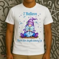 Gnome I Believe There Are Angels Among Us Dragonfly T-Shirt thumb 3