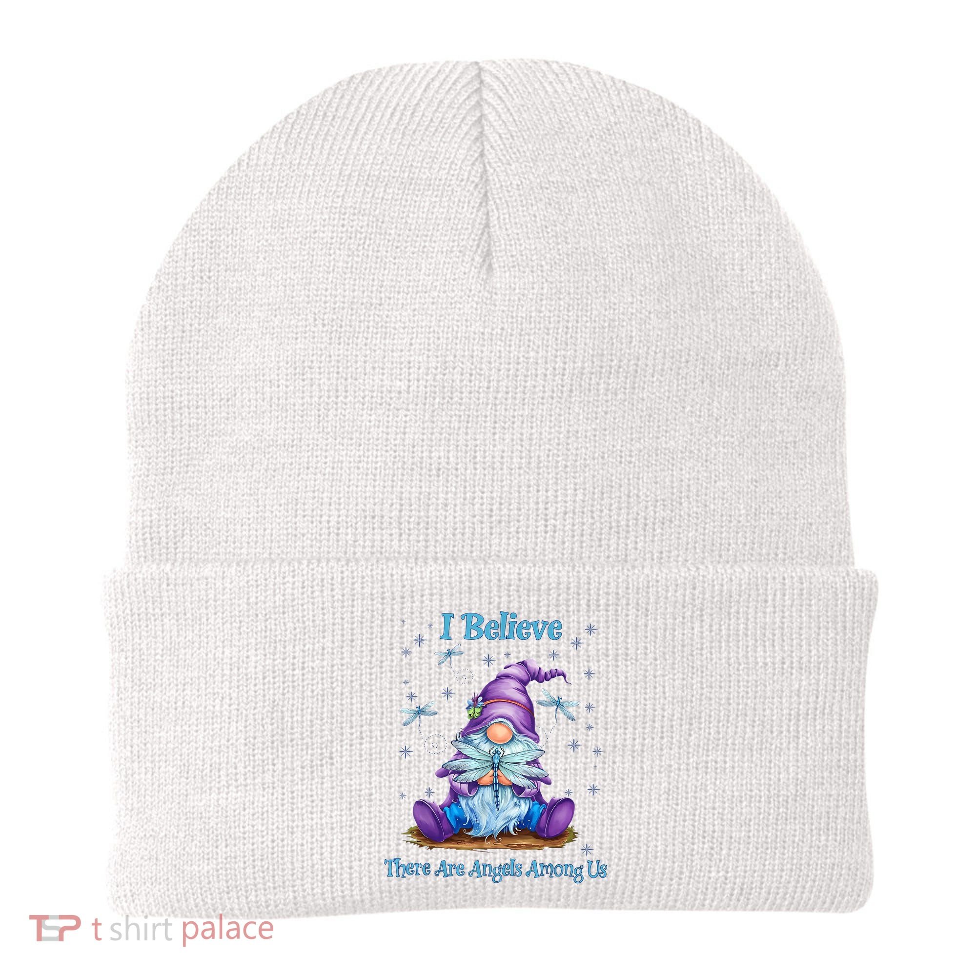 Gnome I Believe There Are Angels Among Us Dragonfly Beanie
