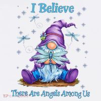 Gnome I Believe There Are Angels Among Us Dragonfly Women's Hoodie thumb 2