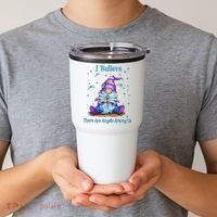 Gnome I Believe There Are Angels Among Us Dragonfly Tumbler thumb 2