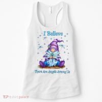 Gnome I Believe There Are Angels Among Us Dragonfly Women's Tank Top thumb 0