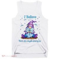 Gnome I Believe There Are Angels Among Us Dragonfly Tank Top thumb 0