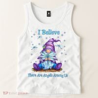 Gnome I Believe There Are Angels Among Us Dragonfly Tank Top thumb 2