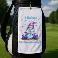Gnome I Believe There Are Angels Among Us Dragonfly Golf Towel thumb 2