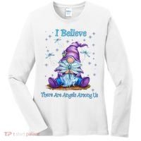Gnome I Believe There Are Angels Among Us Dragonfly Women's Long Sleeve Shirt thumb 0