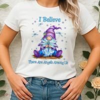 Gnome I Believe There Are Angels Among Us Dragonfly Women's T-Shirt thumb 2