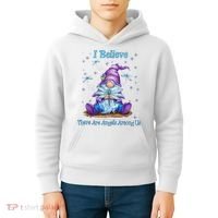 Gnome I Believe There Are Angels Among Us Dragonfly Kids Hoodie thumb 4