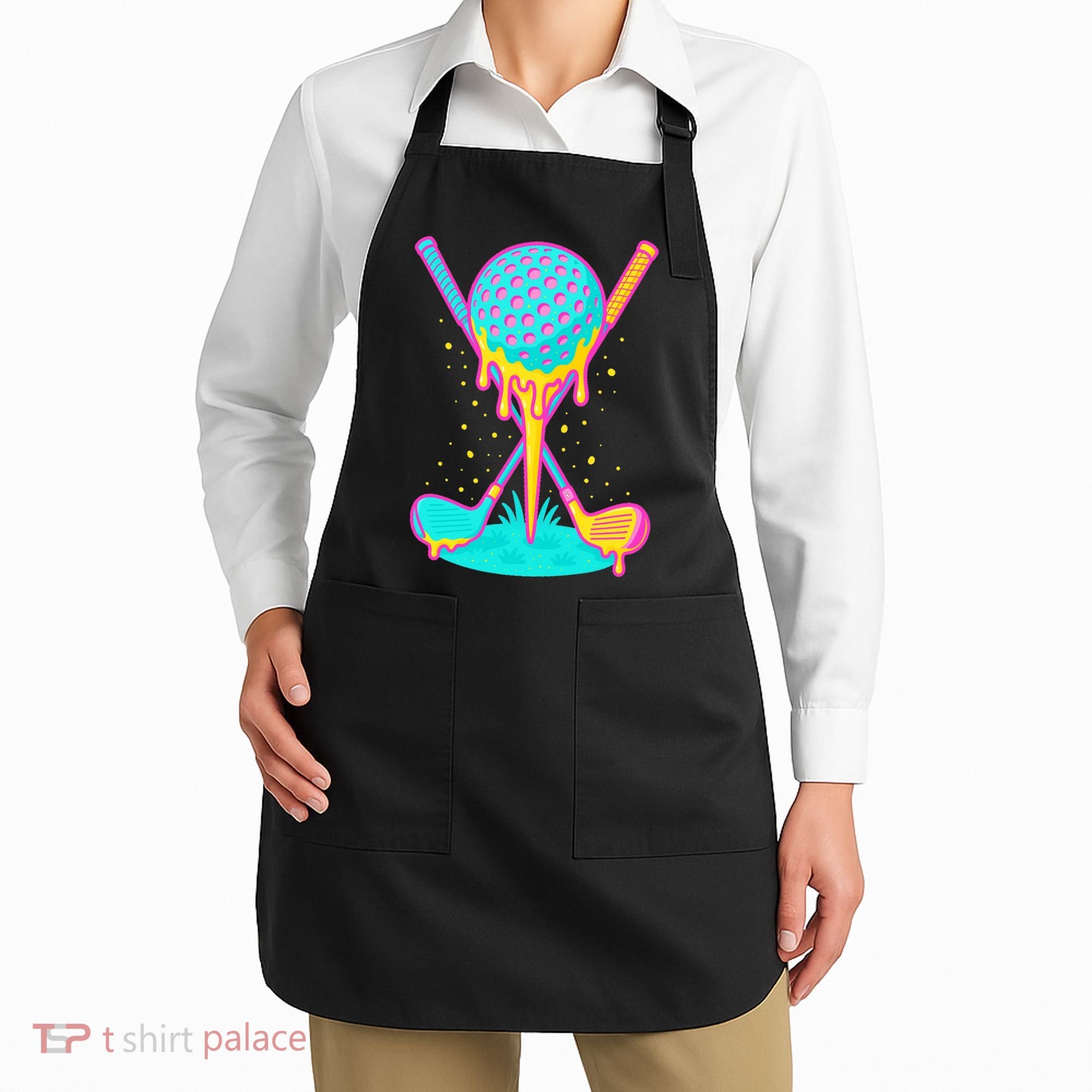 Golf Ice Cream Drip Golfing Golfer Apron