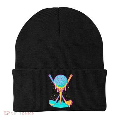 Golf Ice Cream Drip Golfing Golfer Beanie