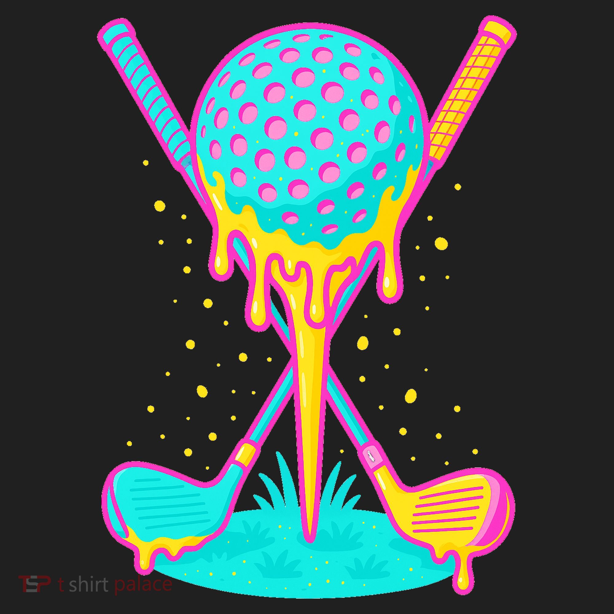 Golf Ice Cream Drip Golfing Golfer Beanie