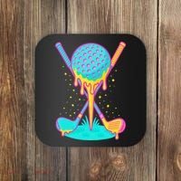 Golf Ice Cream Drip Golfing Golfer Coaster thumb 0