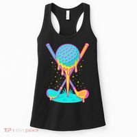 Golf Ice Cream Drip Golfing Golfer Women's Tank Top thumb 0