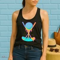 Golf Ice Cream Drip Golfing Golfer Women's Tank Top thumb 2
