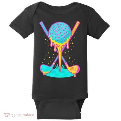 Golf Ice Cream Drip Golfing Golfer Baby Bodysuit