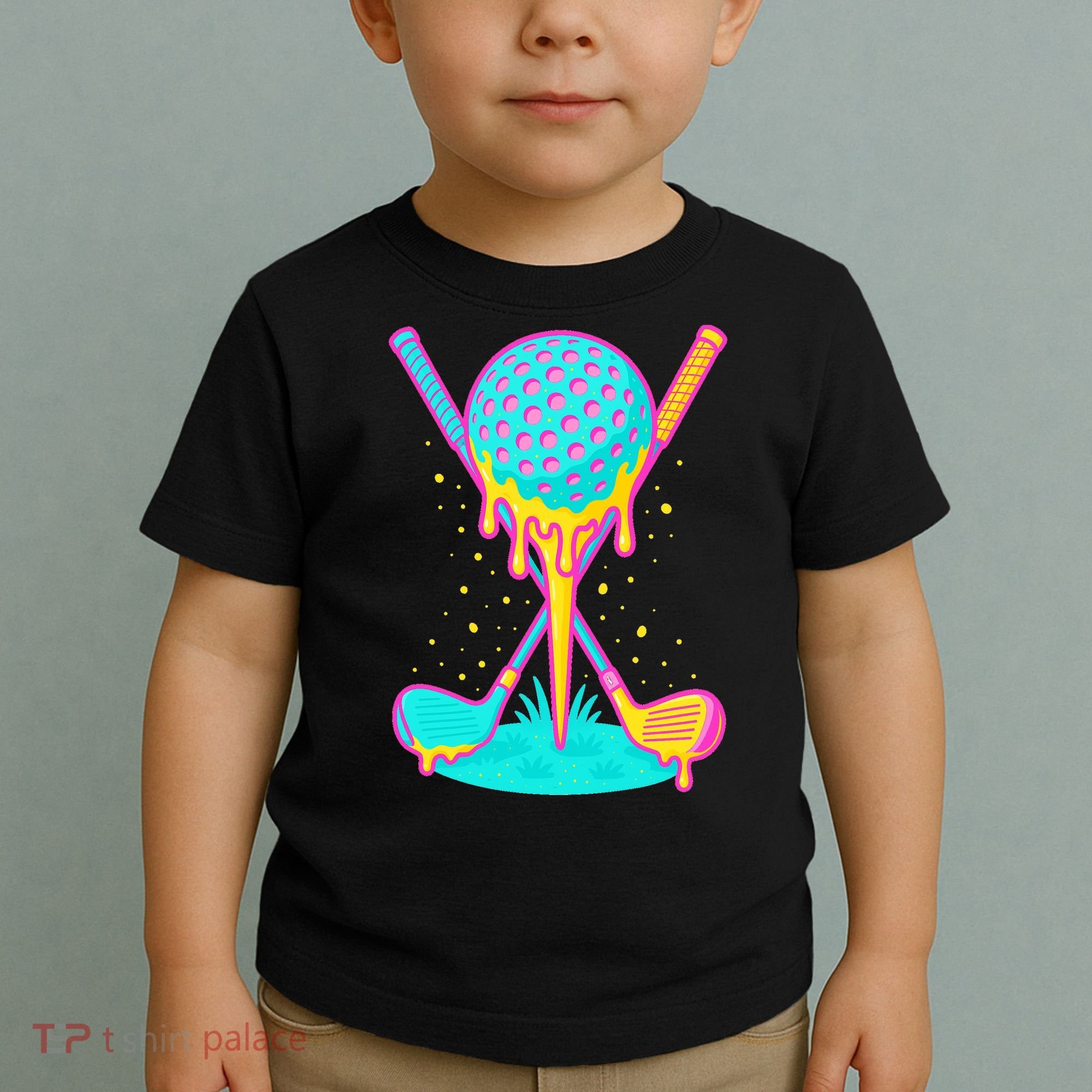 Golf Ice Cream Drip Golfing Golfer Toddler T-Shirt