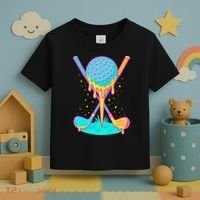 Golf Ice Cream Drip Golfing Golfer Toddler T-Shirt thumb 3