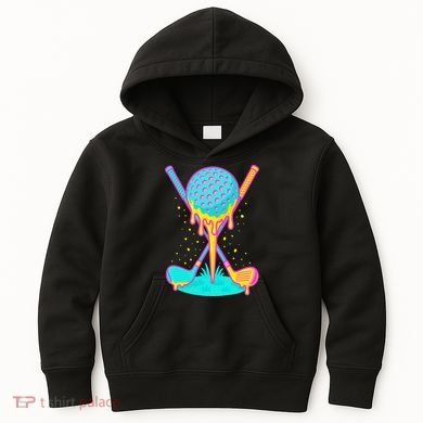 Golf Ice Cream Drip Golfing Golfer Kids Hoodie