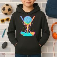 Golf Ice Cream Drip Golfing Golfer Kids Hoodie thumb 2