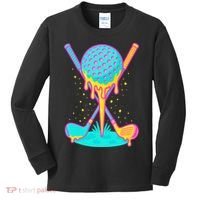 Golf Ice Cream Drip Golfing Golfer Kids Long Sleeve Shirt thumb 0